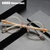 Montature per occhiali da sole Occhiali da vista in acetato Occhiali da vista rotondi piccoli Montatura per occhiali ultra leggeri Miopia Occhiali di design fatti a mano giapponesi