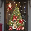 Adesivi per finestre Decorazioni regalo per le vacanze di Natale Cartone animato carino Decorazione da parete in vetro Porta del negozio Cricut