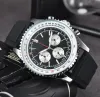 Męskie automatyczne kwarcowe zegarek Wszystkie tarcze Work Stal i skórzane zegarki Mens 1884 Top Luksusowe markę zegarek Fasshion Breitl Super Navitimer Montre de Luxe