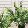 Decorative Flowers 2pc Artificial Plant Eucalyptus 7 Branch Plastic For Wedding Home Decoration Christmas Party Indoor Decor Fake
