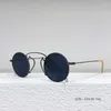 Lunettes de soleil rondes pour femmes, petites marques de styliste, cercle dégradé, miroir, monture métallique, Cool, chaîne, 2024