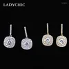 Boucles d'oreilles LADYCHIC luxe deux couches Zircon goutte S925 argent aiguille couleur or femme fête de mariage boucle d'oreille LE1334