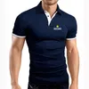 Heren Afdrukken RICARD Mode Zomer Korte Mouwen Katoen Casual Hoge Kwaliteit Splicing Slim Fit Wilde Polo Shirt Tops 240401
