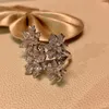 Merk sieraden originele van v lotus puur zilver 925 volledige diamanten ring met platina stijl eenvoudige lichte luxe hoog set hand sieraden