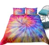 Ensembles de literie 3pcs Tie-Dyed Set Splashing Aquarelle Dreamy Housse de couette Peinture colorée Ultra Soft Microfibre Art Textiles de maison