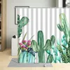 Shower Curtains Tropical Plants Desert Cactus Printing Bathroom Waterproof Polyester Wall Decoration With 12 Hooks