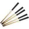 Chopsticks 50 par rostfritt stål kinesiska guld set black metal chop pinnar som används för sushi servis