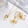 Pendant Necklaces Colorf Zircon Dragonfly Dog Necklace For Woman Clothings Accessories Drop Delivery Jewelry Pendants Dh95J