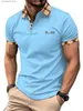 T-shirts pour hommes 2023 Nouveaux polos à manches courtes européens et américains Mode Loisirs et sports Revers de haute qualité Slves courtes T240401