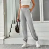 Pantalon femme 2024 sauvage pantalon décontracté mode couleur unie bande latérale couture taille haute faisceau pieds élastique sport Long