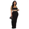 Work Dresses Two Piece Set Straps Long Skirt And Crop Top Lady Matching Sets Women Outfits Summer Fashion Sexy Suit Club 2