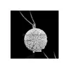 Pendentif Colliers 925 Plaqué Sier Creux Collier Rond Médaillon Femmes Bijoux Accessoires Mignon Po Box Drop Livraison Pendentifs Dhg3T