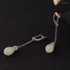 Dangle Küpeler Fnj Tassel Jade 925 Gümüş Orijinal Pure S925 Sterling Damla Küpe Kuyruklu Kırmızı Agate