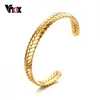 Łańcuch Vnox Wheat Design Mankiet Bracelet Bransoletki dla kobiet 8 mm złota biżuteria Q240401