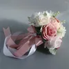 Fiori nuziali SESTHFAR Bouquet da sposa rosa Mariage Rose Brides Decorazione floreale Forniture di peonia artificiale