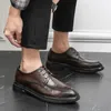 Casual Shoes Fashion Men 2024 Spring Autumn Dress Lace Up Business Man Leather Shoe Handmade Oxfords Work