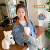 Jassen 3-8 jaar oud meisje lente herfst kleding mode Hong Kong stijl denim jas baby om casual losse tij te dragen