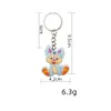 Keychains Lanyards In Bk Cartoon Cute Farm Animal Keychain Pendant Gift Alloy Plastic Pvc Rubber Rabbit Pig Bag Car Jewelry Accessor Dha2J