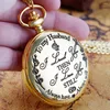 Pocket Watches Quartz Watchto My Man Anniversary Födelsedagspresent Pendant Chain Romerska siffror Dial Vintage Man Clock