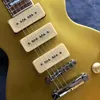 Goldene Custom-E-Gitarre, Mahagoni-Korpus, Palisander-Griffbrett, physisches Schießen, Qualitätssicherung, schnelle Lieferung