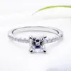 Cluster Rings Maudie All Real Moissanite Diamond Ring 1.18CT Super Luxury S925 Tjock Sterling Elegant Asscher Cut Exquisite Craftship