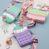 Färgglad glass Rianbow Cross Bag Fidget Toys For Children Julklappar Tryck Bubble Stress Relief Sensory Toys Coin Purse Girls 256