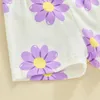 Set di abbigliamento 0-3 anni per bambini estivi per bambini abiti da bambino vestita di cotone con stampa a fiori corta magliette con scollo topstoni pantaloncini