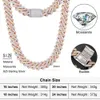 Passera diamanttestare 20mm 3 toner 14k 18K guldpläterad 925 Sterling Silver Lab VVS Moissanite Iced Out Cuban Link Chain