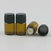 Bouteilles de stockage 100X2ML rechargeables vides, Mini bouteille d'huile essentielle en verre ambre 2CC, flacons d'échantillons bruns, bouchon réducteur d'orifice