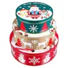 Storage Bottles Christmas Tin Box Metal Cookie Tins Candy Containers Jar Gift Tinplate Packing Cases