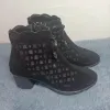 Kobieta kobiet buty 633 buty żeńskie kostki Socofy Chunky Heels Spring Summer Lace Bow Barm Bezpłatna wysyłka i niska cena 5