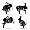 Garden Decorations 4Pcs Black Lawn Stake Aesthetic Easter Animal Art Decoration Weatherproof For Outdoor Patio