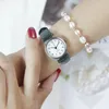 ساعات المعصم 2024 Fashion Women's Leather Strap Watches Casual Quartz Roung Dial Wrist Watch Simple Women