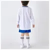 Hommes Enfant Maillot de Football À Manches Longues Ensemble DIY Personnalisé 22/23 Saison Équipe De Football Match D'entraînement Sport Uniforme Costume pour Enfants 240315