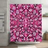 Douchegordijnen met roze ruitenpatroon, 72x72 inch met haken, doe-het-zelf privacybescherming