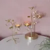 Bougeoirs personnalisés support doré oiseau rose arbre métal vintage support décoration de la maison chandelier