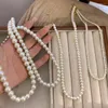 Naszyjniki wiszące francuskie retro szklane pereł naszyjnik dla kobiet