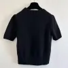 Lente 2024 nieuwe volledige letter LOGO casual mode trui gebreid T-shirt met korte mouwen trui ronde hals shirt dames merkkleding