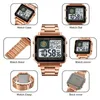 Montres-bracelets SKMEI 2033 Style métal Open Chip Montre numérique pour hommes Sport étanche carré électronique hommes horloge Reloj Hombre