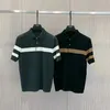Sommer-Patchwork-Poloshirt, koreanischer Trend, Kontrast-Knopfstreifen, leichter Luxus, schlanke, lässige Mode, vielseitiges Kurzarm-T-Shirt 240401