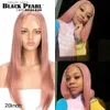 Synthetic Wigs HD Transparent Lace Closure 14-28 inch Long Straight Brazilian Hair Wigs On Sale Pink Lace Front Wig Human Hair Wigs For Women Y240401