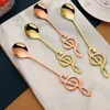 Koffiescheppen 304 Roestvrije roer lepel Musical Note mok theelepels Music Bar Ice Cream Creative Gift Kitchen servies Tool