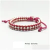 Braccialetti con ciondoli Braccialetti con ciondoli Cowe intrecciati fatti a mano per uomo Donna Mti Colori Bracciale Hip Hop in pelle Coppia Accessori per gioielli Bk Pr Dhzuy