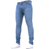 Man Broek Retro Wassen Rits Stretch Jeans Casual Slim Fit Broek Mannelijke Plus Size Potlood Broek Denim Skinny Jeans voor Mannen 240319