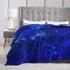 Blankets Blue Galaxy Sky Blanket Astronomy Print Travel Flannel Throw Soft Durable Couch Chair Sofa Design Bedspread Gift Idea