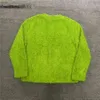 Casacos Cardigan Verde Bordado Jaqueta Masculina e Feminina com Gola V