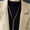 Pendant Necklaces Stainless steel Snake Chain Necklace for women fashion sexy Gold Color collarbone necklace jewelry gift 240330