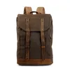 Sac à dos Vintage en cuir Oli pour hommes et femmes, sac à bandoulière en toile cirée, tendance, loisirs, étanche, pour ordinateur portable de 14 pouces, voyage