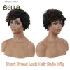 Perruques synthétiques Bella afro perruque curly bouclée putain synthétique courte 10 pouces dreadlock cheveux bouclés ombre blonds rouges orange cosplay perruques pour les femmes noires y240401