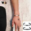 Bracciale a catena Vnox ossidato antico in acciaio inossidabile per donna uomoBraccialetto unisex vintage semplice di baseGioielli vichinghi in metallo solido Q240401